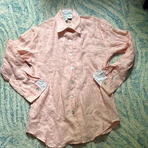 Tasha polizzi TP saddleblanket and co 100% linen mother-of-pearl button top s